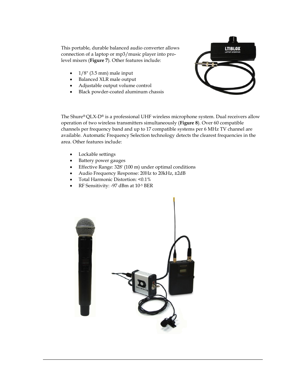 Laptop interface, Wireless microphone system | Daktronics Sportsound Rack SSR-200 Operation Manual User Manual | Page 11 / 42