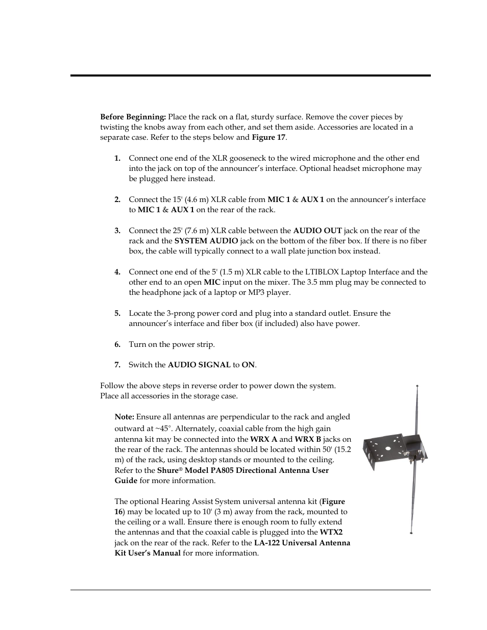 Section 3: setup & operation, 1 setup, Section 3 | Setup & operation, Setup | Daktronics Sportsound Rack SSR-200 Operation Manual User Manual | Page 15 / 42