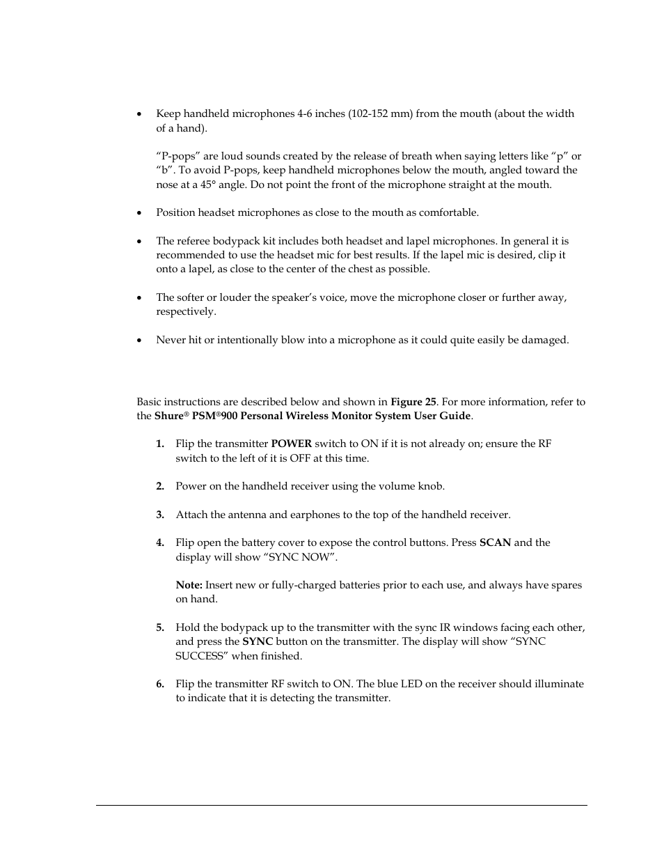 5 microphone best practices, 6 personal monitor system operation (optional), Microphone best practices | Personal monitor system operation (optional) | Daktronics Sportsound Rack SSR-200 Operation Manual User Manual | Page 23 / 42