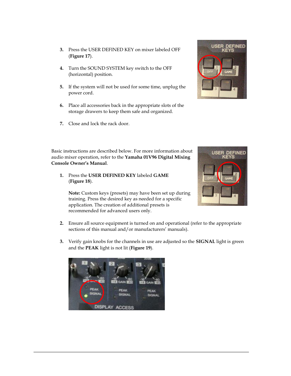 4 powering down, 5 mixer operation, Powering down | Mixer operation, N 3.5 | Daktronics Sportsound Rack SSR-300 Operation Manual User Manual | Page 18 / 44
