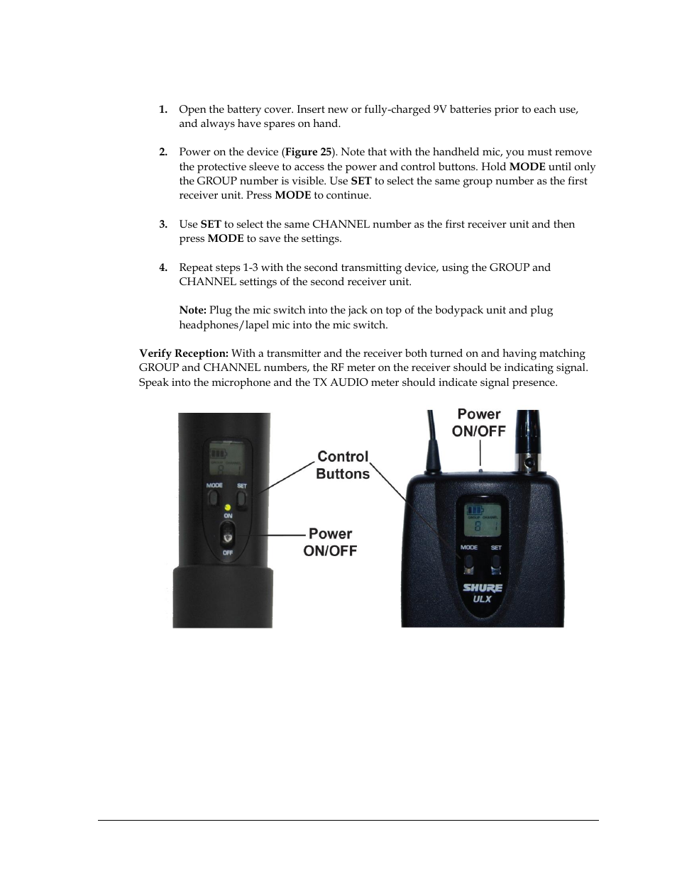 Wireless mic & bodypack operation | Daktronics Sportsound Rack SSR-300 Operation Manual User Manual | Page 23 / 44