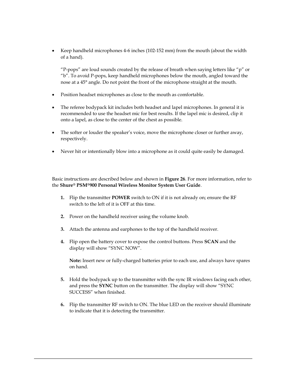 8 microphone best practices, 9 personal monitor system operation, Microphone best practices | Personal monitor system operation | Daktronics Sportsound Rack SSR-300 Operation Manual User Manual | Page 24 / 44