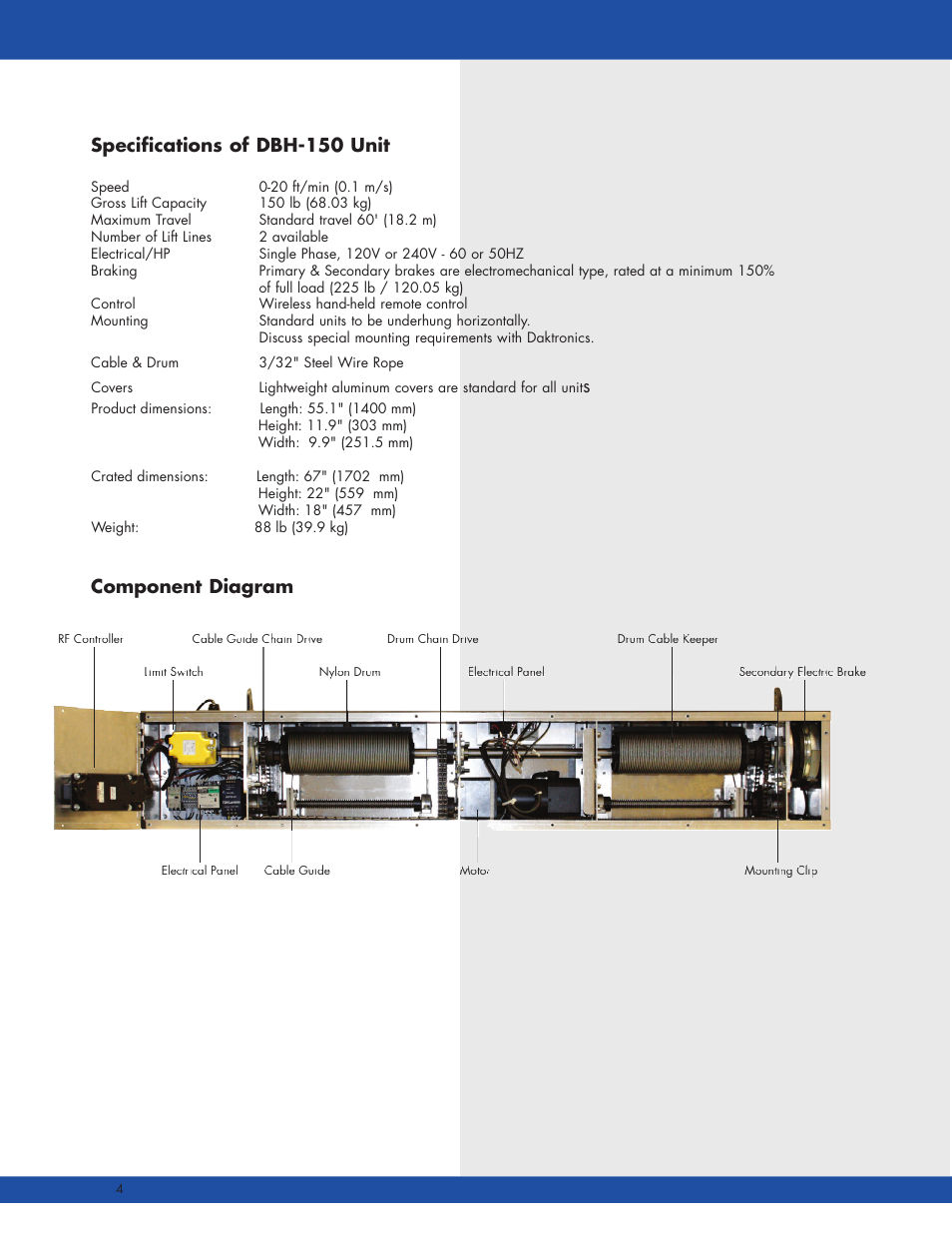 General operation/configuration | Daktronics DBH-150 User Manual | Page 8 / 19
