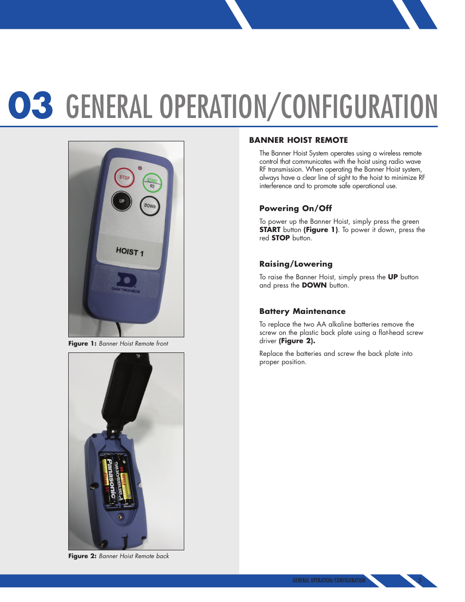 General operation/configuration | Daktronics DBH-150 User Manual | Page 9 / 19