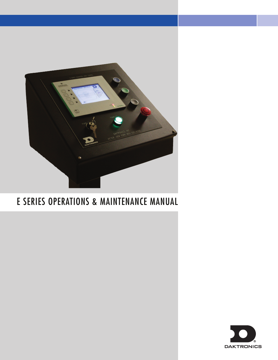Daktronics E SERIES User Manual | 20 pages