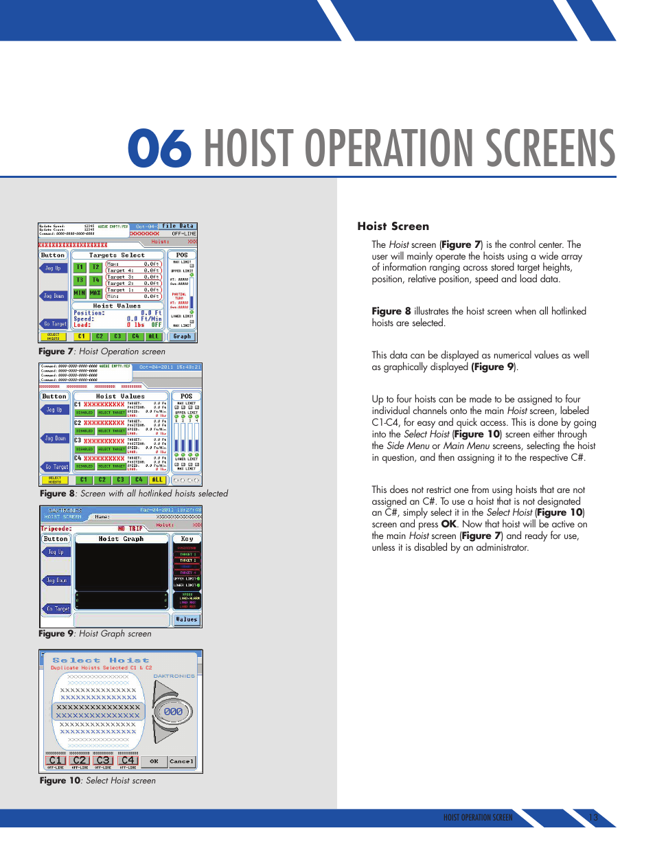 Hoist operation screens | Daktronics E SERIES User Manual | Page 12 / 20