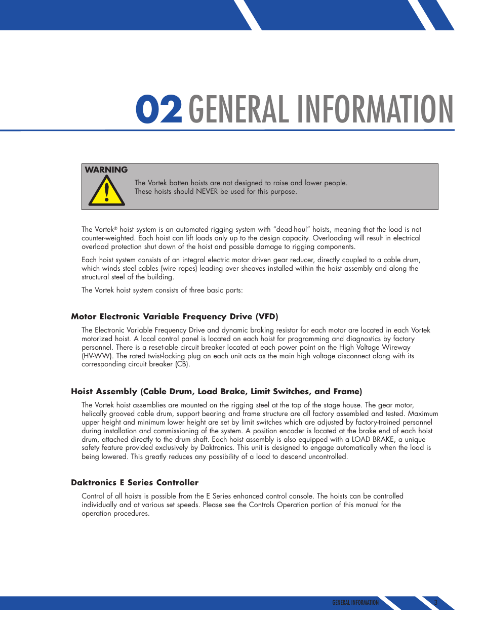 General information | Daktronics E SERIES User Manual | Page 6 / 20