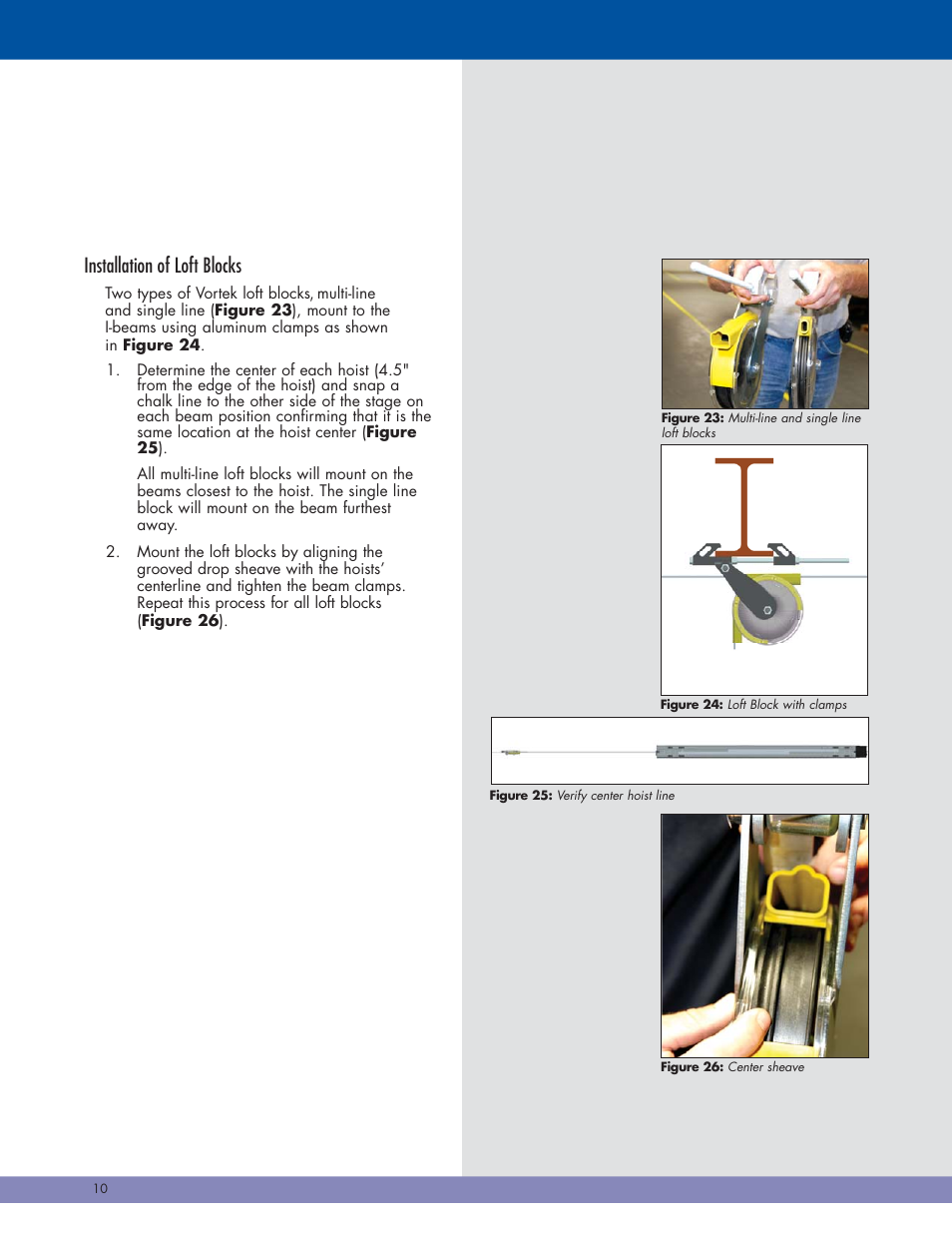 Installation of loft blocks | Daktronics Hoist Installation Manual User Manual | Page 12 / 15