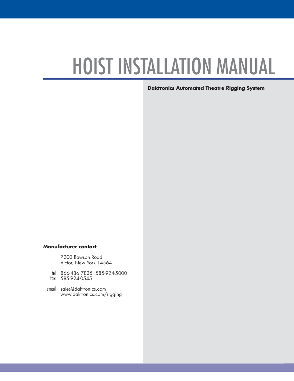 Hoist installation manual | Daktronics Hoist Installation Manual User Manual | Page 2 / 15