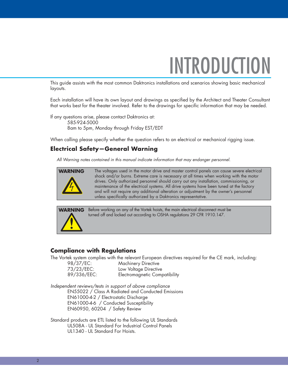 Introduction | Daktronics Hoist Installation Manual User Manual | Page 4 / 15