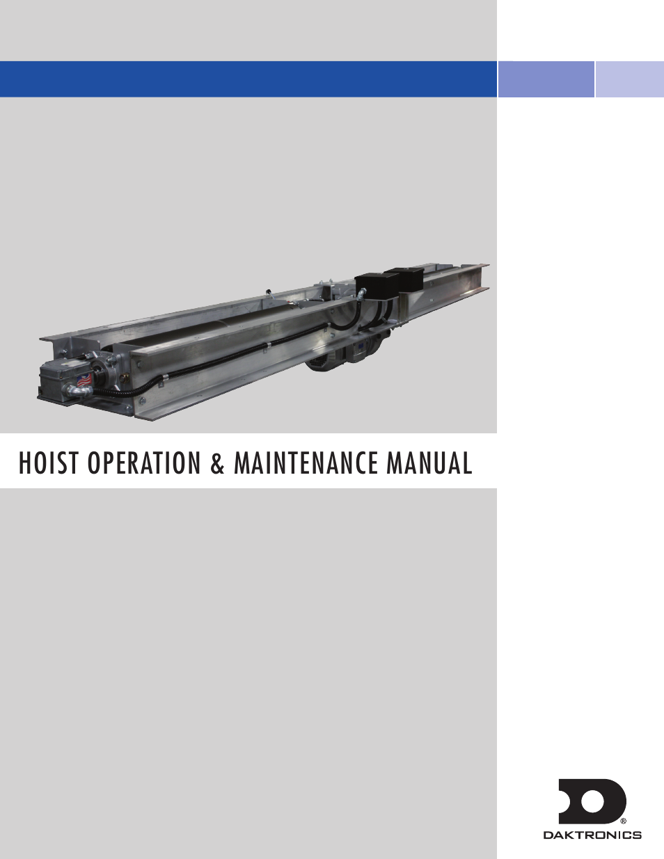 Daktronics Hoist Operation and Maintenance Manual User Manual | 14 pages