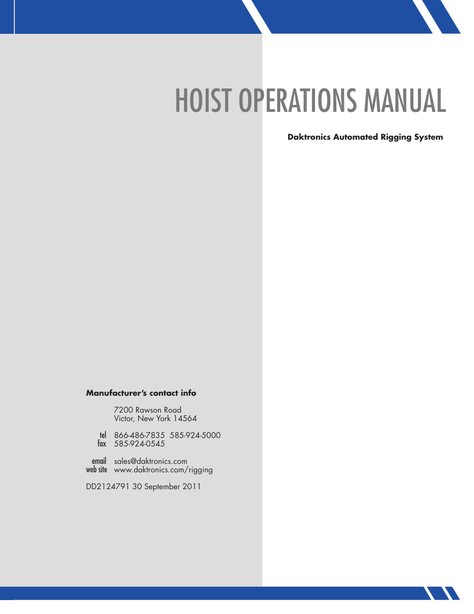 Hoist operations manual | Daktronics Hoist Operation and Maintenance Manual User Manual | Page 2 / 14