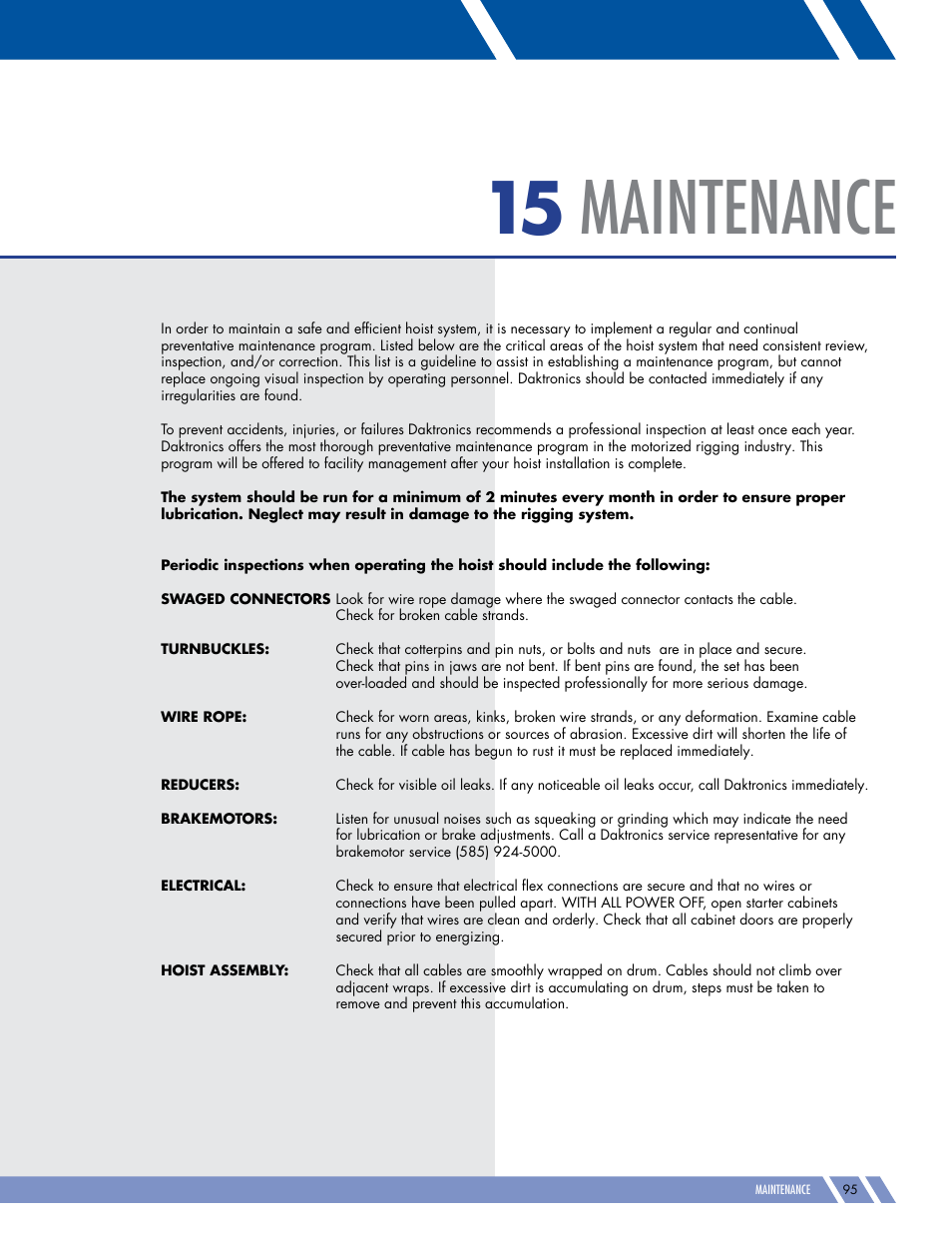 Maintenance | Daktronics Pro Series Operations and Maintenance Manual User Manual | Page 102 / 118