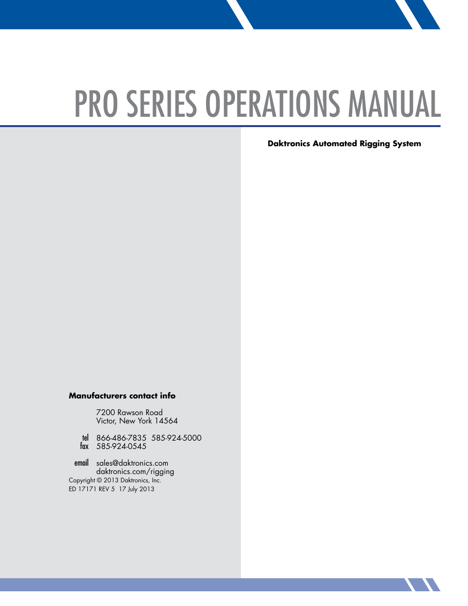Pro series operations manual | Daktronics Pro Series Operations and Maintenance Manual User Manual | Page 2 / 118