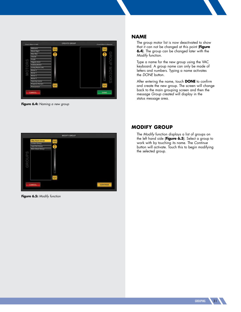 Name, Modify group | Daktronics Pro Series Operations and Maintenance Manual User Manual | Page 38 / 118