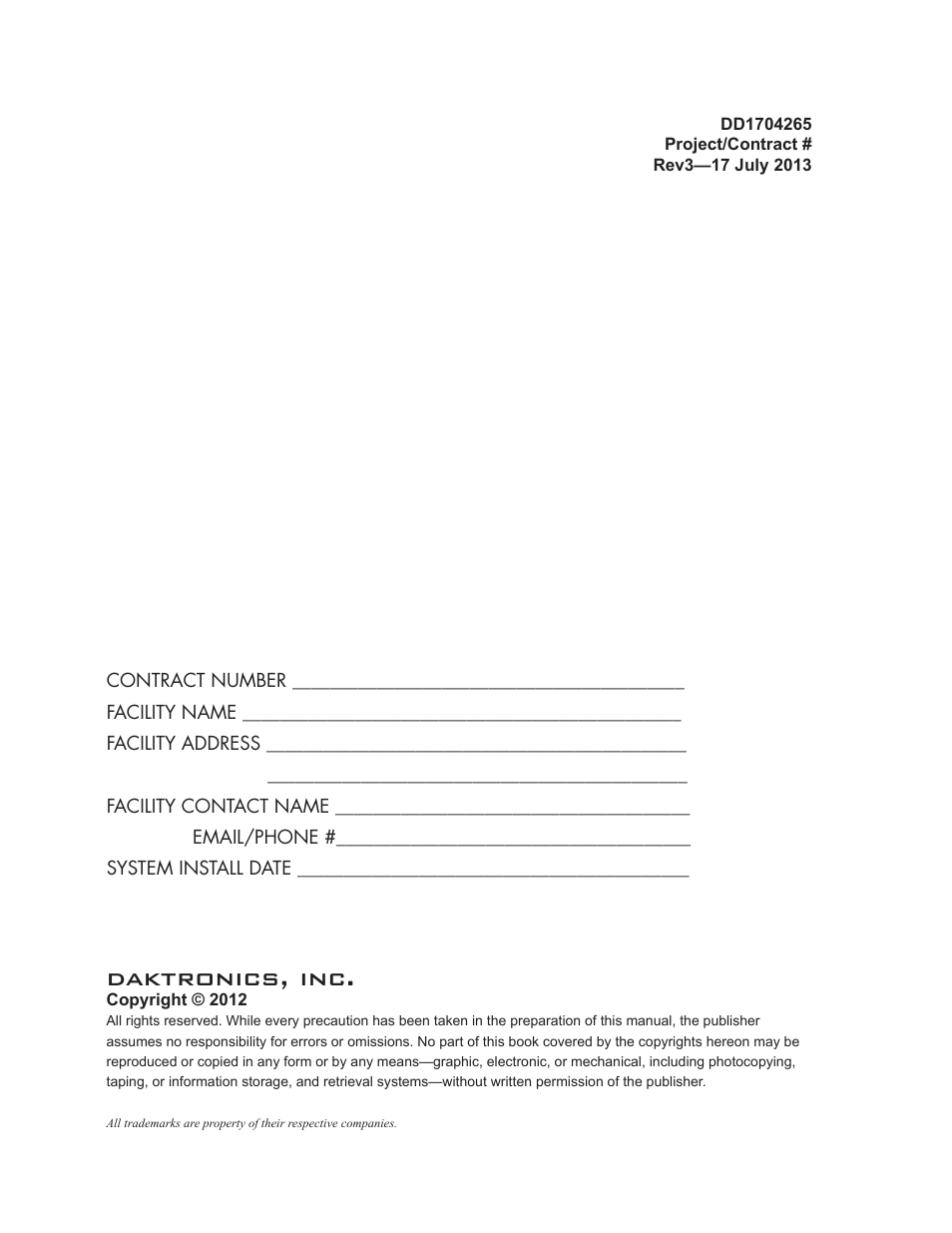 Daktronics, inc | Daktronics Scoreboard Dual Hoist User Manual | Page 2 / 23