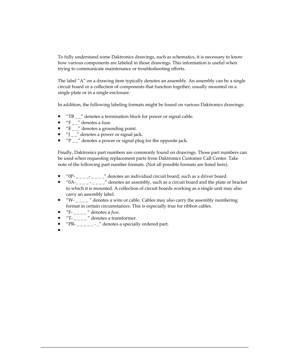 Daktronics nomenclature, 2 daktronics nomenclature | Daktronics All Sport 100 Contro User Manual | Page 7 / 37