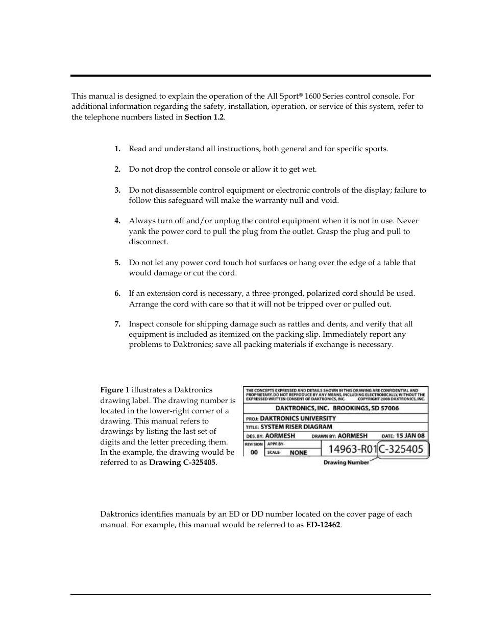 Section 1: introduction, 1 resources, Section 1 | Introduction, Resources | Daktronics All Sport 1600 Series User Manual | Page 9 / 92