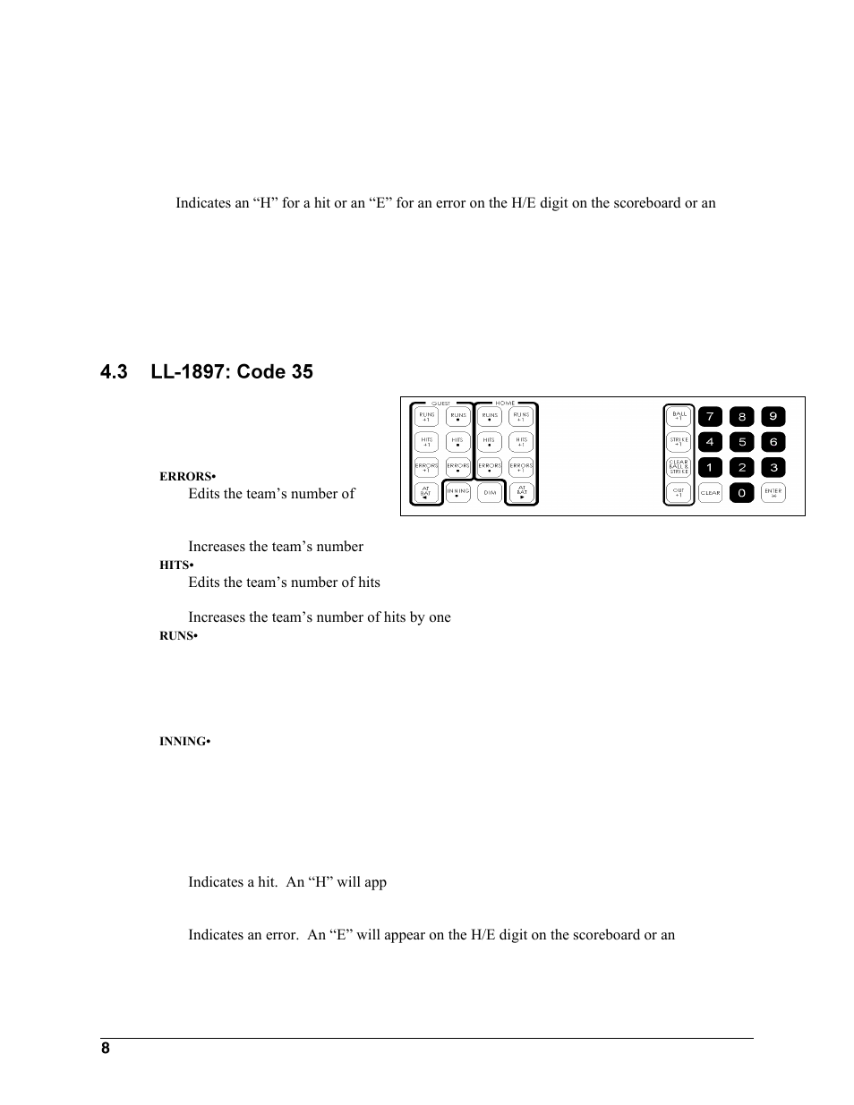 Ll-1897: code 35 | Daktronics All Sport 2000 Series User Manual | Page 16 / 53