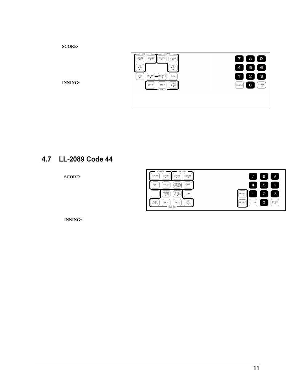 Ll-2089 code 44 | Daktronics All Sport 2000 Series User Manual | Page 19 / 53