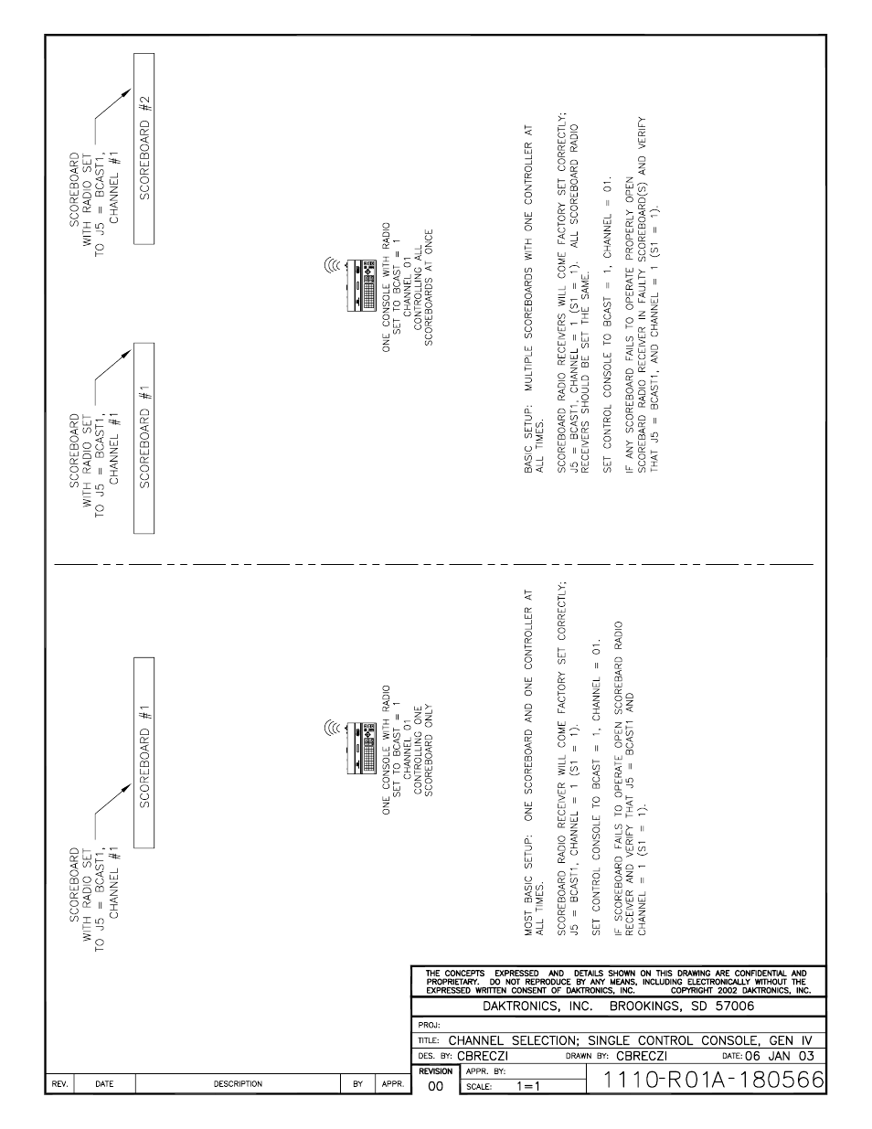 Drawing a-180566 | Daktronics All Sport 3000 Series User Manual | Page 106 / 138