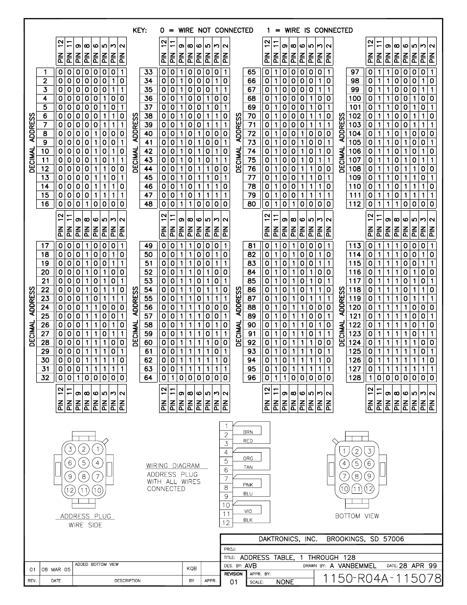 Drawing a-115078 | Daktronics All Sport 3000 Series User Manual | Page 90 / 138