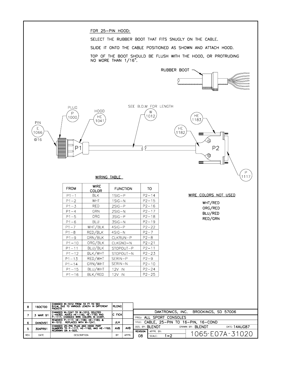 Drawing a-31020 | Daktronics All Sport 4000 Series User Manual | Page 101 / 174