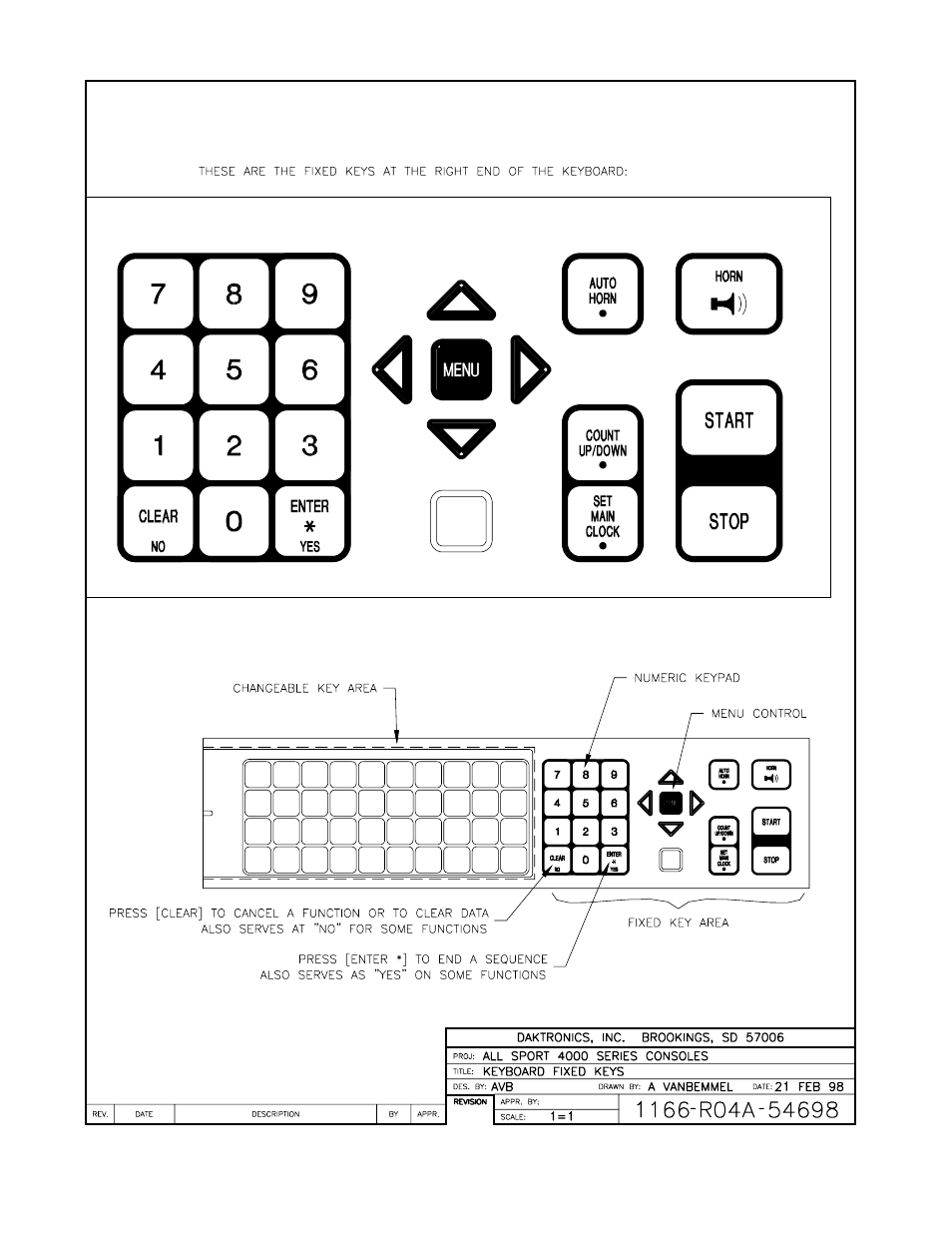 Drawing a-54698 | Daktronics All Sport 4000 Series User Manual | Page 102 / 174