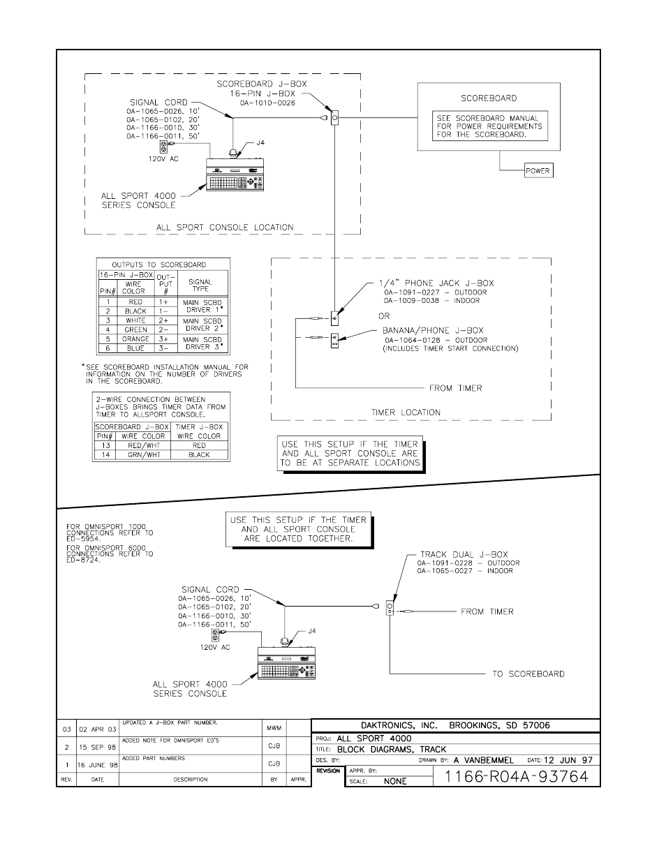 Drawing a-93764 | Daktronics All Sport 4000 Series User Manual | Page 111 / 174