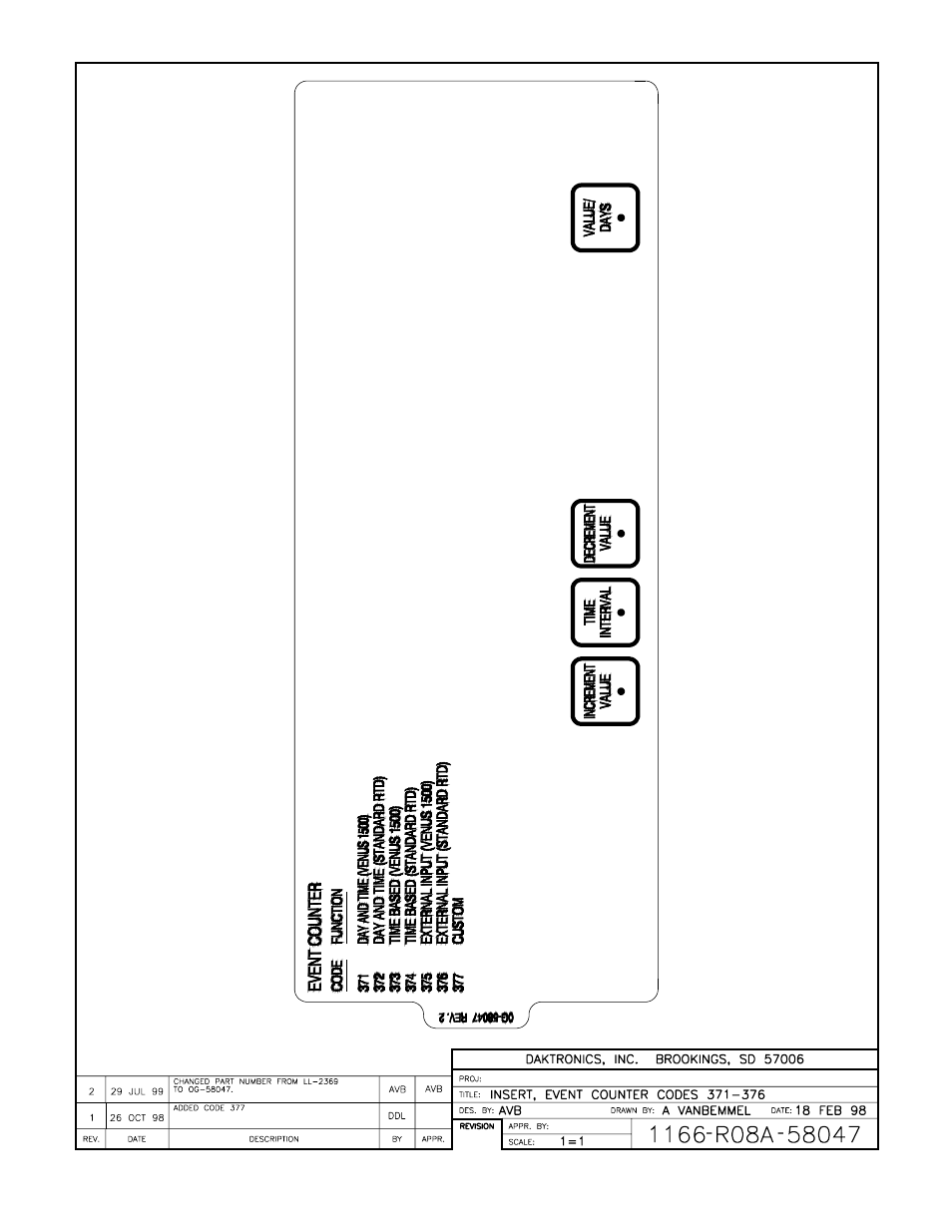 Drawing a-58047 | Daktronics All Sport 4000 Series User Manual | Page 135 / 174