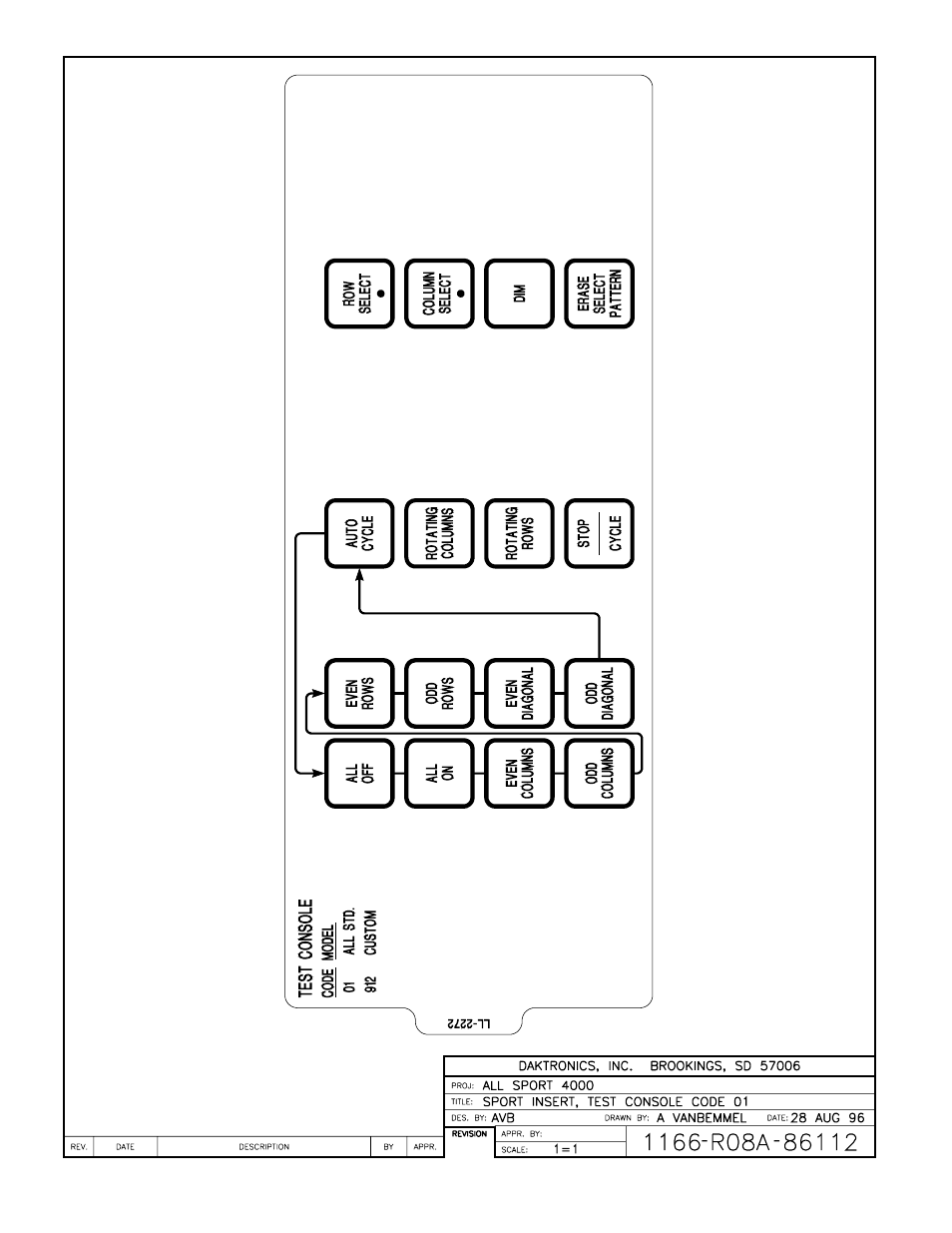 Drawing a-86112 | Daktronics All Sport 4000 Series User Manual | Page 147 / 174