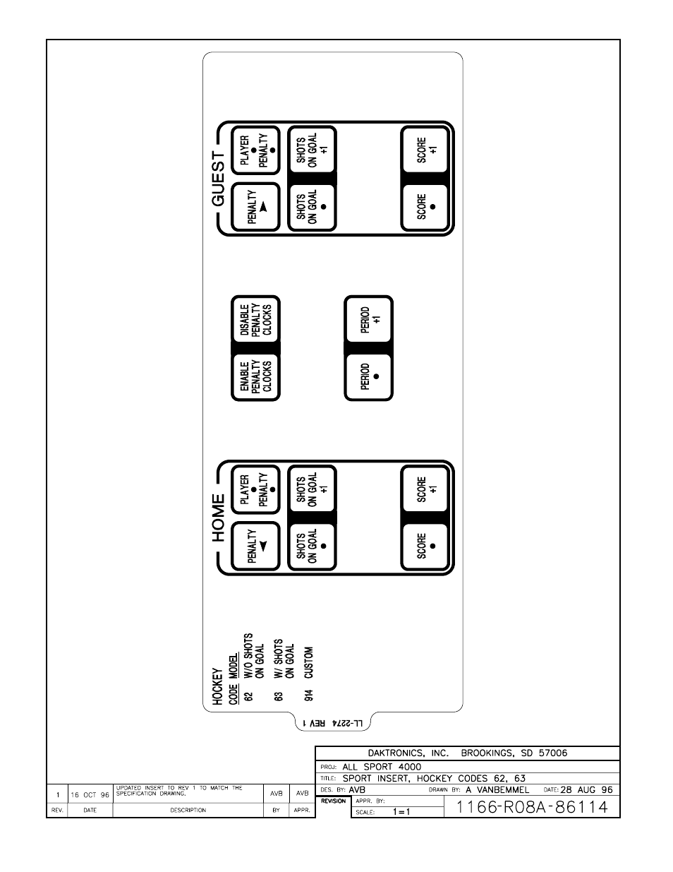 Drawing a-86114 | Daktronics All Sport 4000 Series User Manual | Page 149 / 174