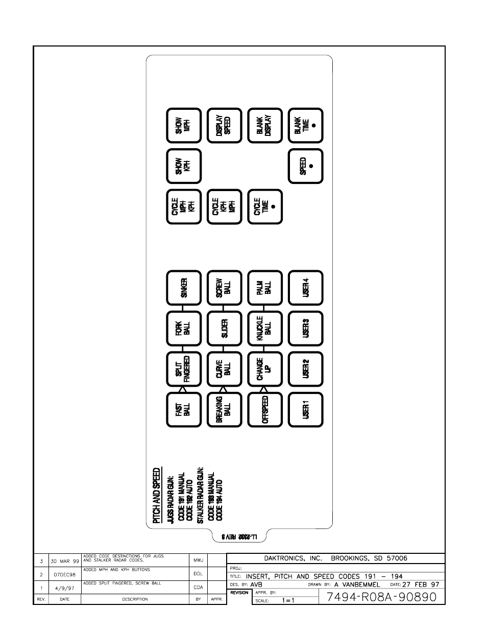 Drawing a-90890 | Daktronics All Sport 4000 Series User Manual | Page 153 / 174