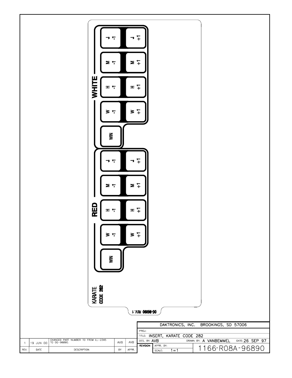 Drawing a-96890 | Daktronics All Sport 4000 Series User Manual | Page 160 / 174