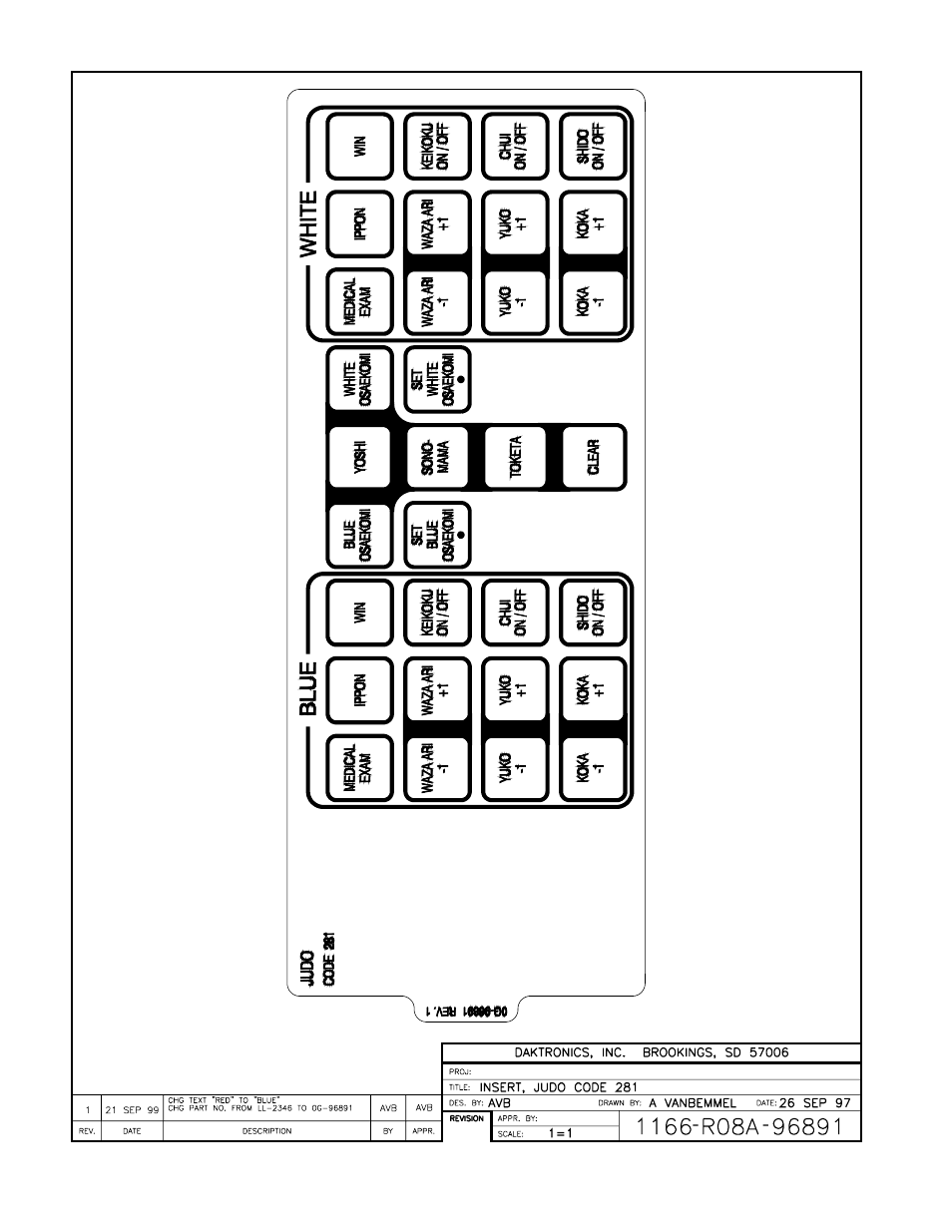 Drawing a-96891 | Daktronics All Sport 4000 Series User Manual | Page 161 / 174