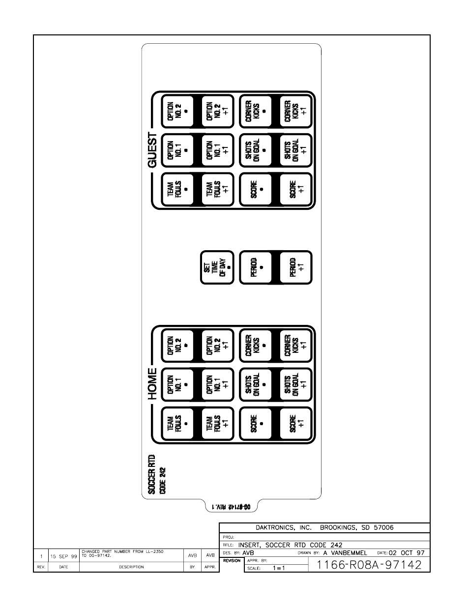 Drawing a-97142 | Daktronics All Sport 4000 Series User Manual | Page 164 / 174