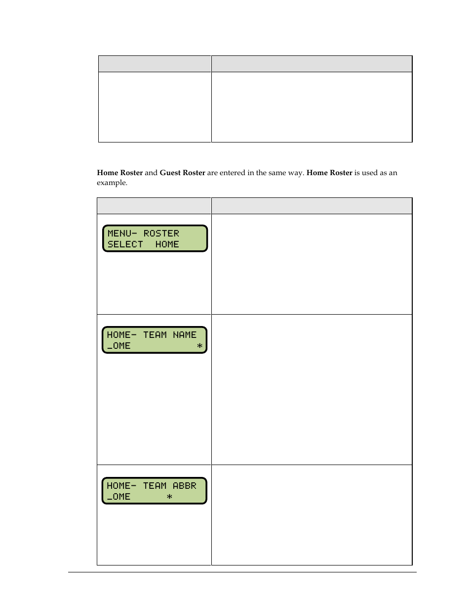 Home roster, guest roster | Daktronics All Sport 5000 Series Operation Manual User Manual | Page 143 / 410