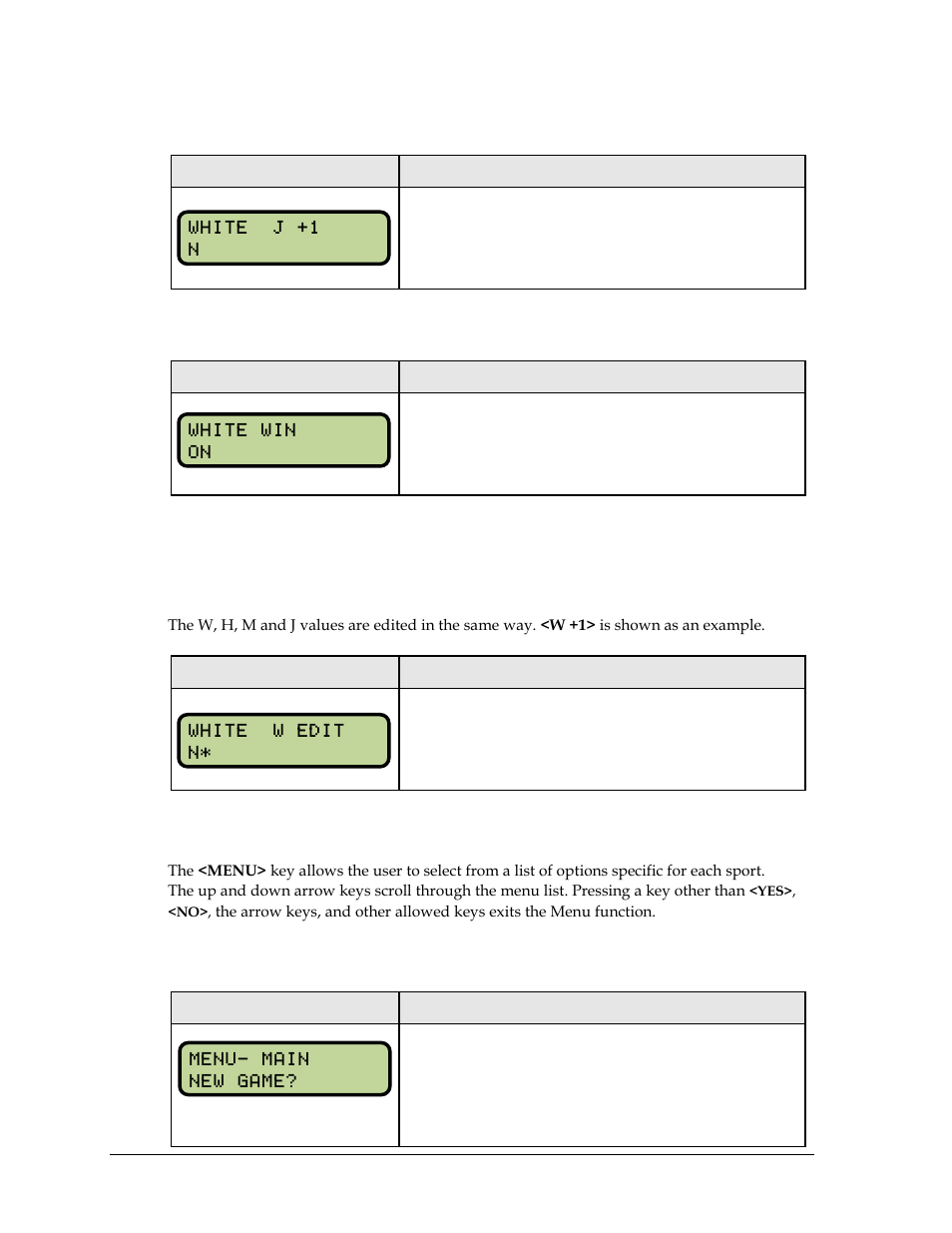 J (jogai), 2 edit, W, h, m, j | 3 menu, New game, Edit, Menu | Daktronics All Sport 5000 Series Operation Manual User Manual | Page 214 / 410