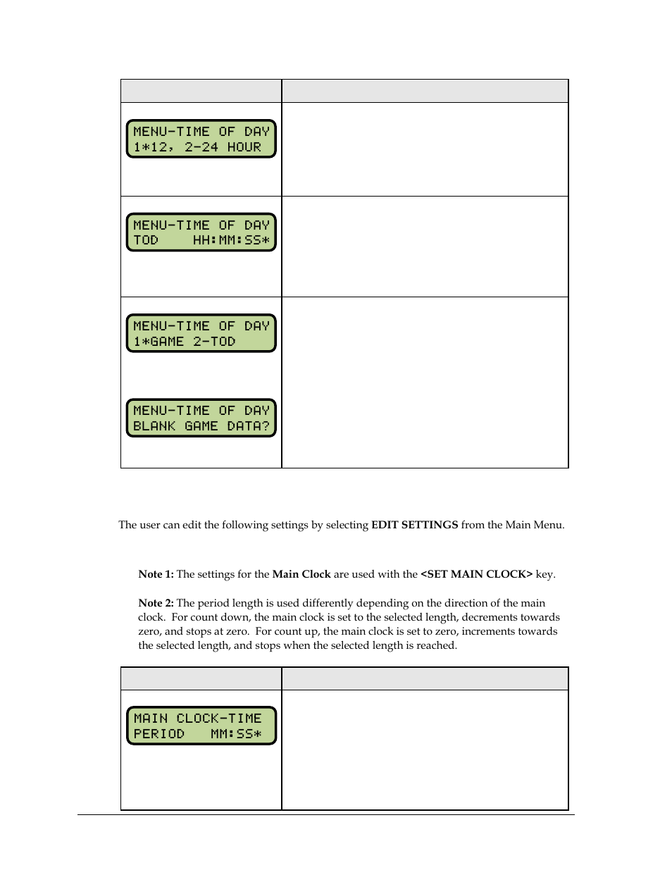 4 settings, Main clock, Settings | Daktronics All Sport 5000 Series Operation Manual User Manual | Page 218 / 410