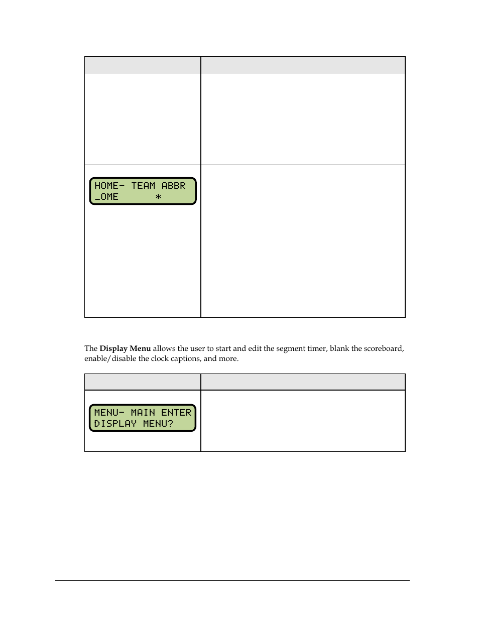 Display menu | Daktronics All Sport 5000 Series Operation Manual User Manual | Page 244 / 410
