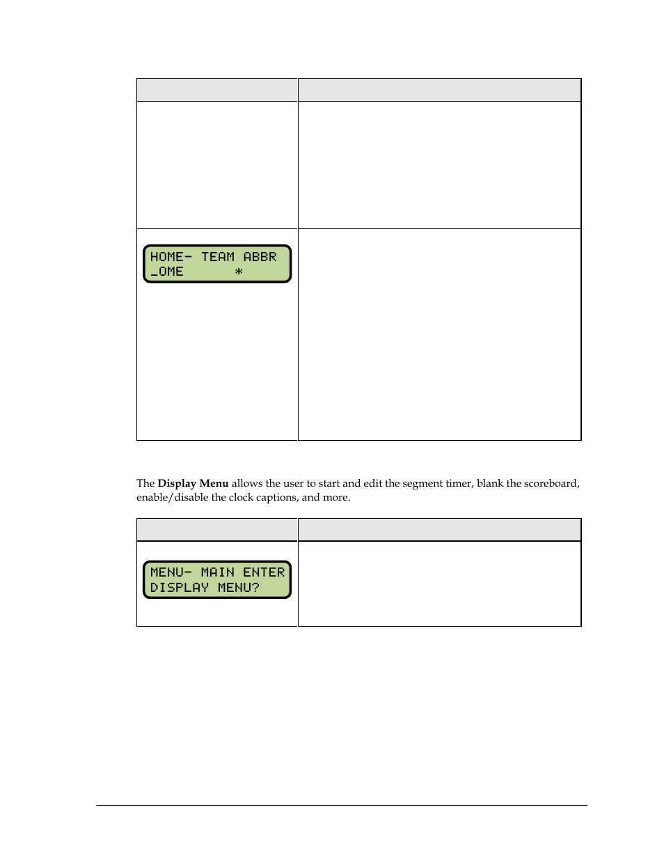 Display menu | Daktronics All Sport 5000 Series Operation Manual User Manual | Page 269 / 410