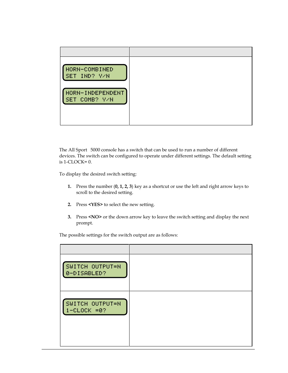 Shot clock horn, Switch output | Daktronics All Sport 5000 Series Operation Manual User Manual | Page 275 / 410