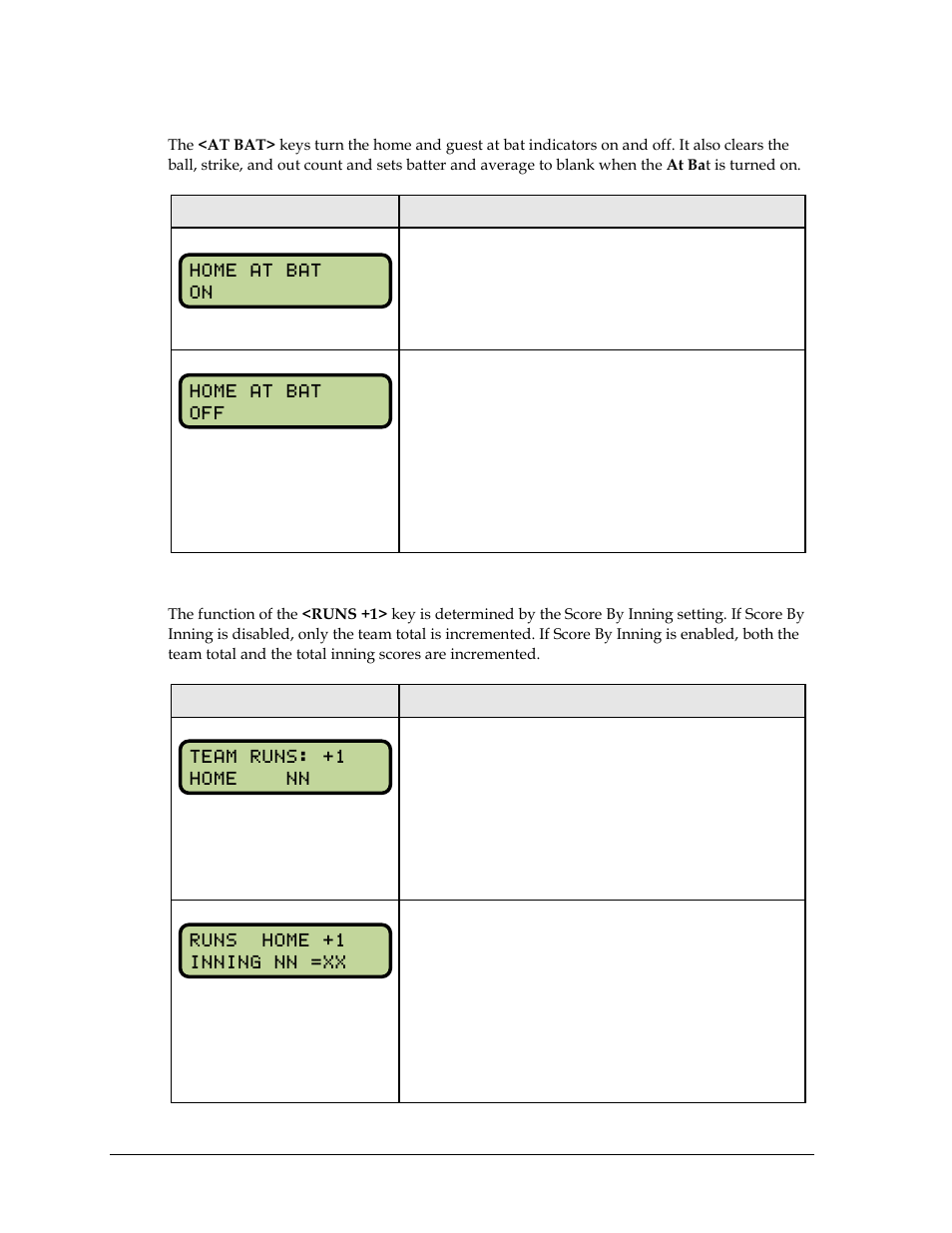 At bat, Runs | Daktronics All Sport 5000 Series Operation Manual User Manual | Page 50 / 410