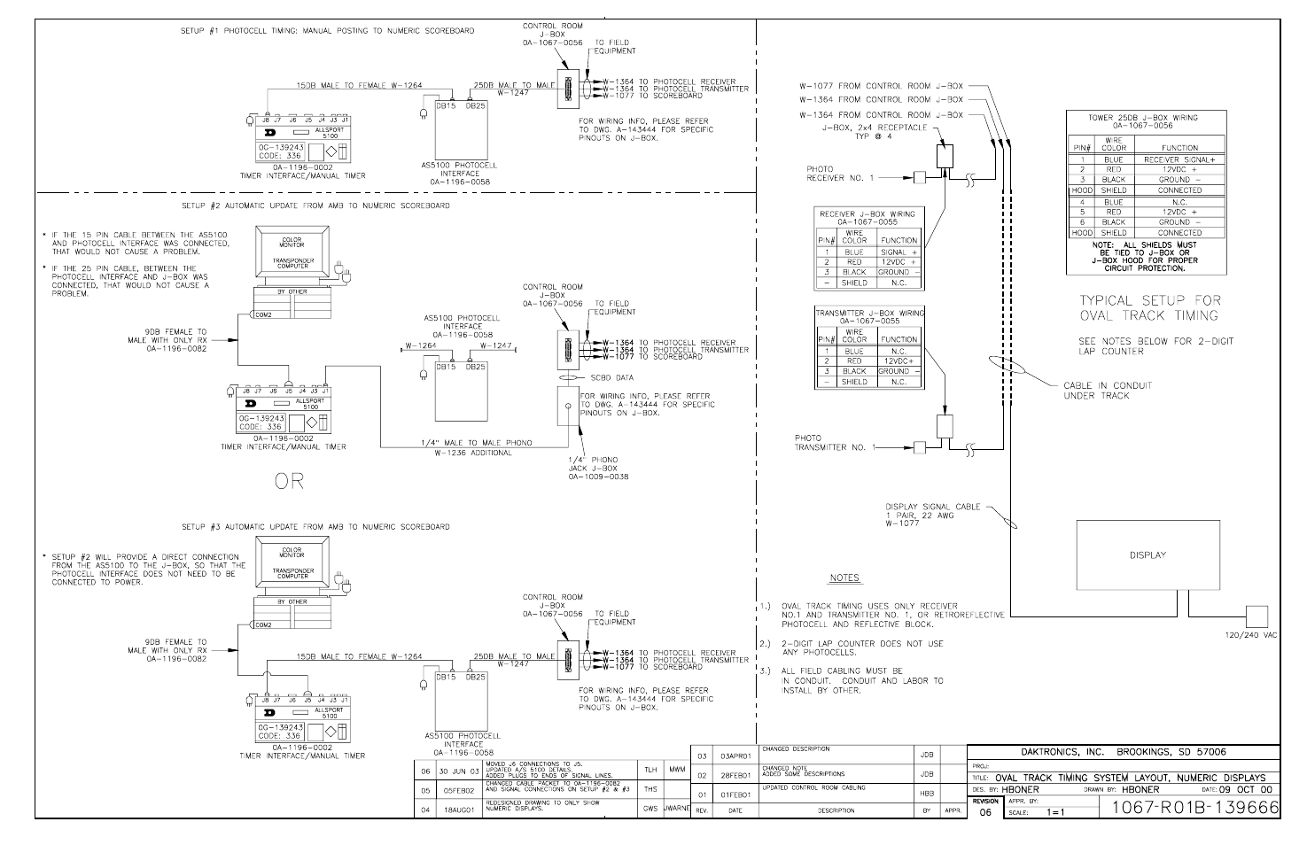 Drawing b-139666 | Daktronics All Sport 5100 Timer User Manual | Page 100 / 149