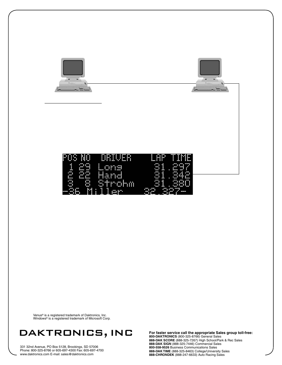 Sl03641, Daktronics, inc, Transponder feed to daktronics matrix displays | System block diagram | Daktronics All Sport 5100 Timer User Manual | Page 111 / 149