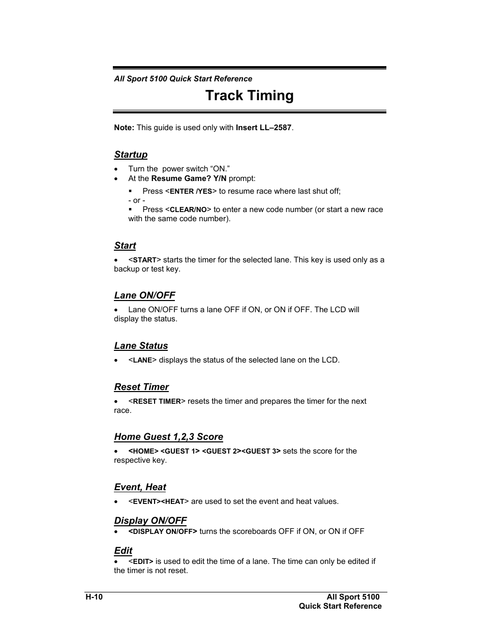 Track timing | Daktronics All Sport 5100 Timer User Manual | Page 146 / 149