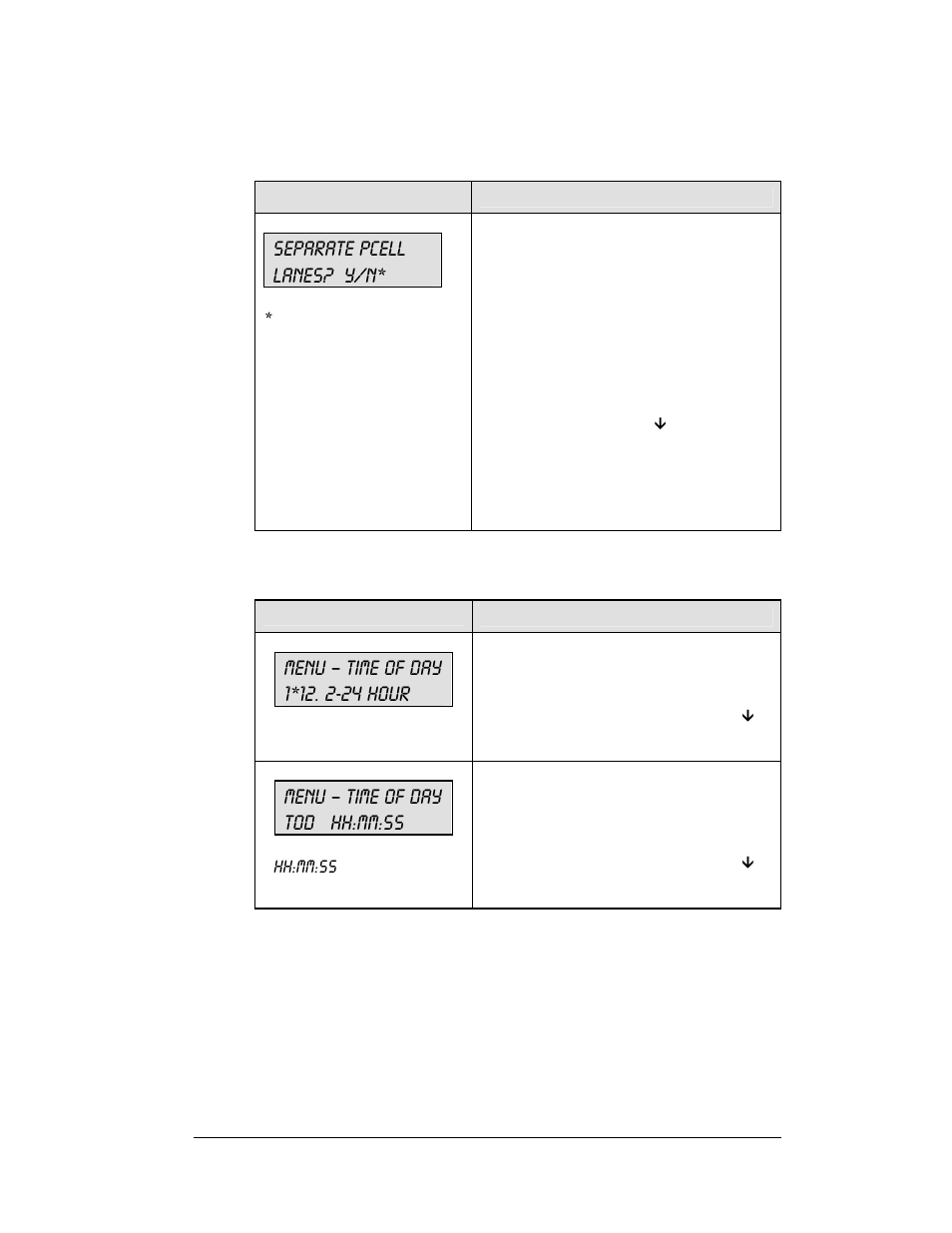 Separate pcell lanes? y/n, Menu – time of day tod hh:mm:ss | Daktronics All Sport 5100 Timer User Manual | Page 43 / 149