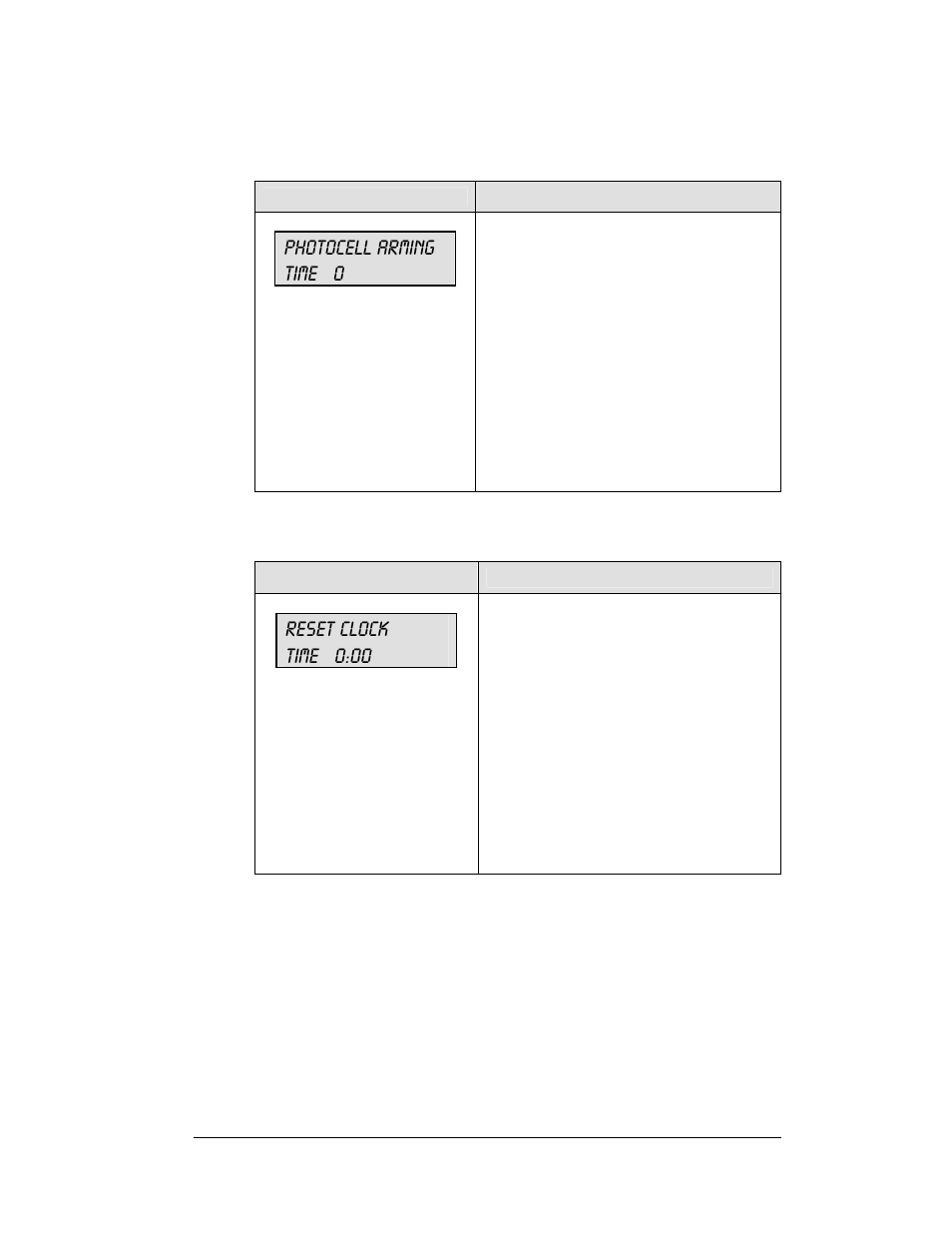 Photocell arming time 0, Reset clock time 0:00 | Daktronics All Sport 5100 Timer User Manual | Page 51 / 149