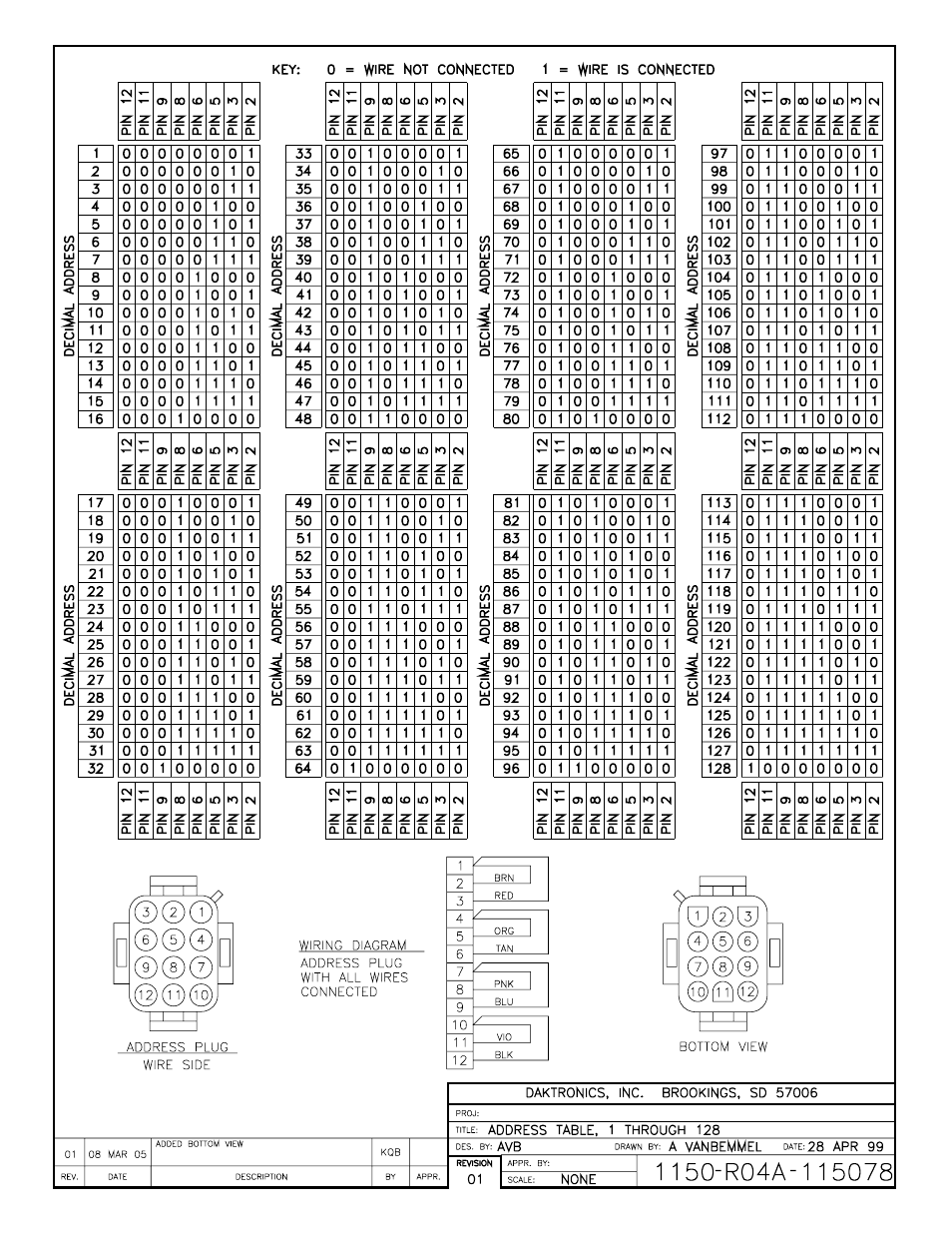 Drawing a-115078 | Daktronics All Sport 5100 Timer User Manual | Page 79 / 149