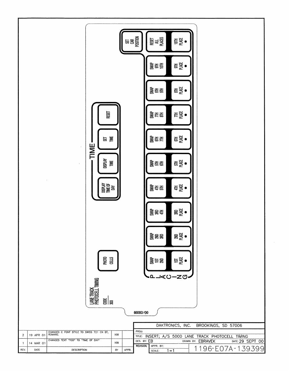 Drawing a-139399 | Daktronics All Sport 5100 Timer User Manual | Page 86 / 149